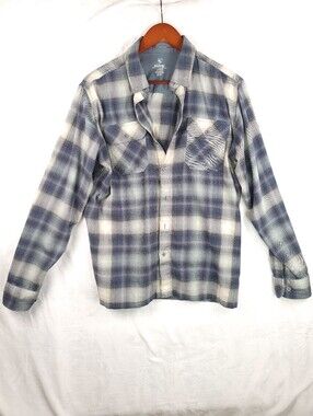 KUHL Dillingr Flannel Long Sleeve Shirt Men L Fog Harbor 7186